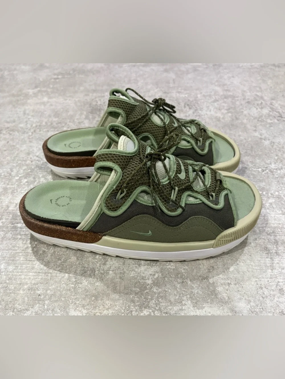 Nike Offline 2.0 Olive Green Slide-Sneaker with White Sole